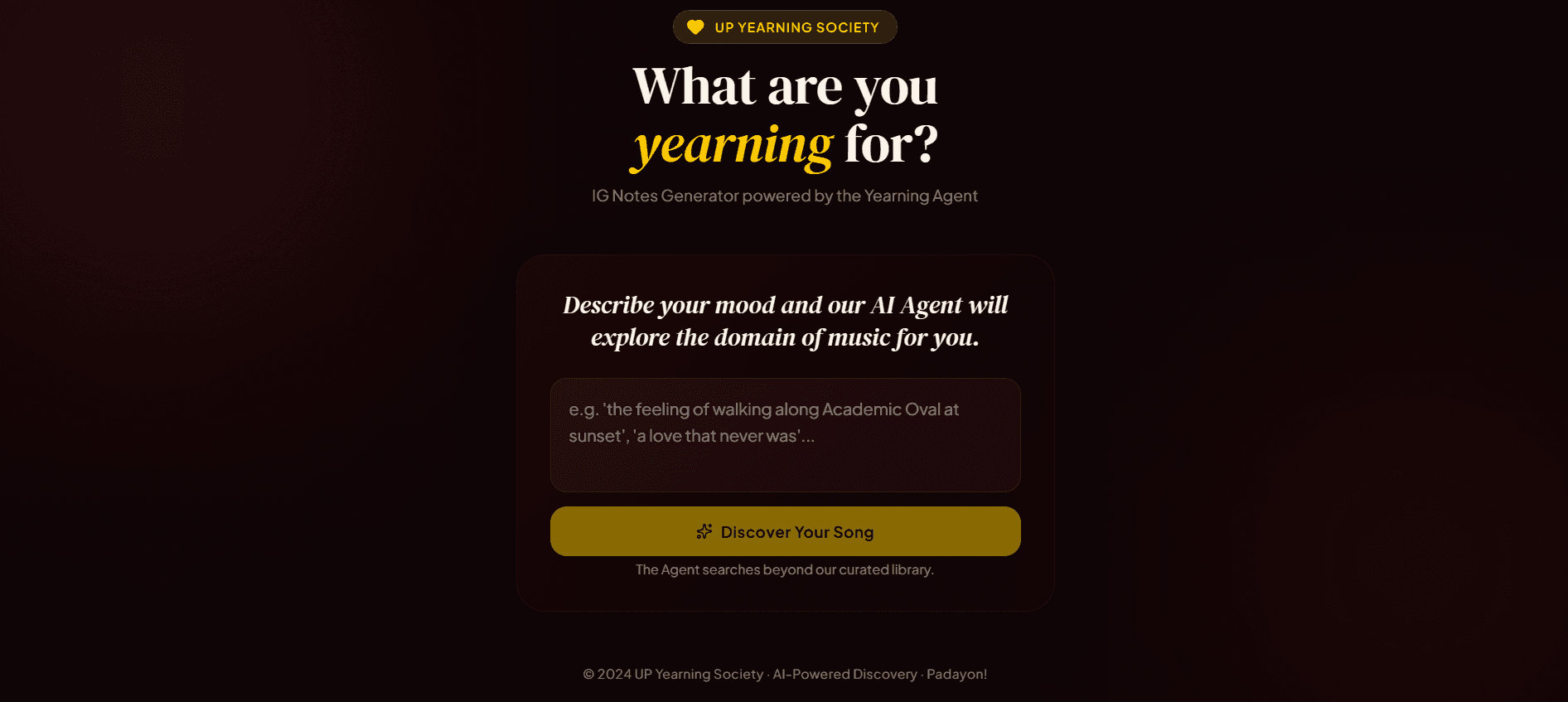 UP Yearner's Society IG Notes Generator